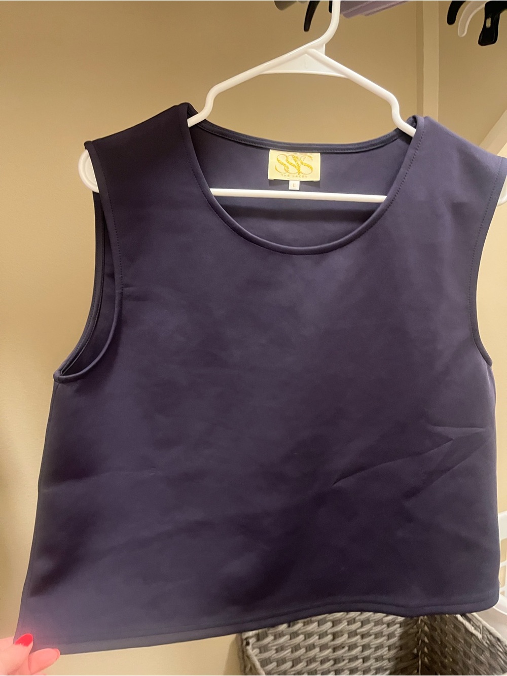 S.S.S. Navy Sleeveless Crewneck Tank Top
